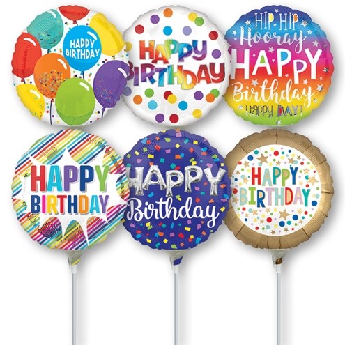 Birthday stick balloons